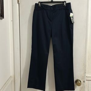 NWT Kim Rogers Women’s Curvy Casual Short Navy Dress Pants with Zip Closure.